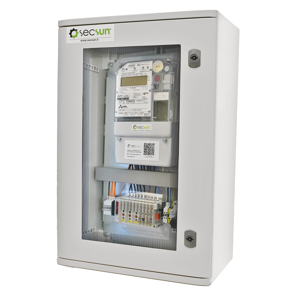 Quadro elettrico fotovoltaico contatore di colore grigio